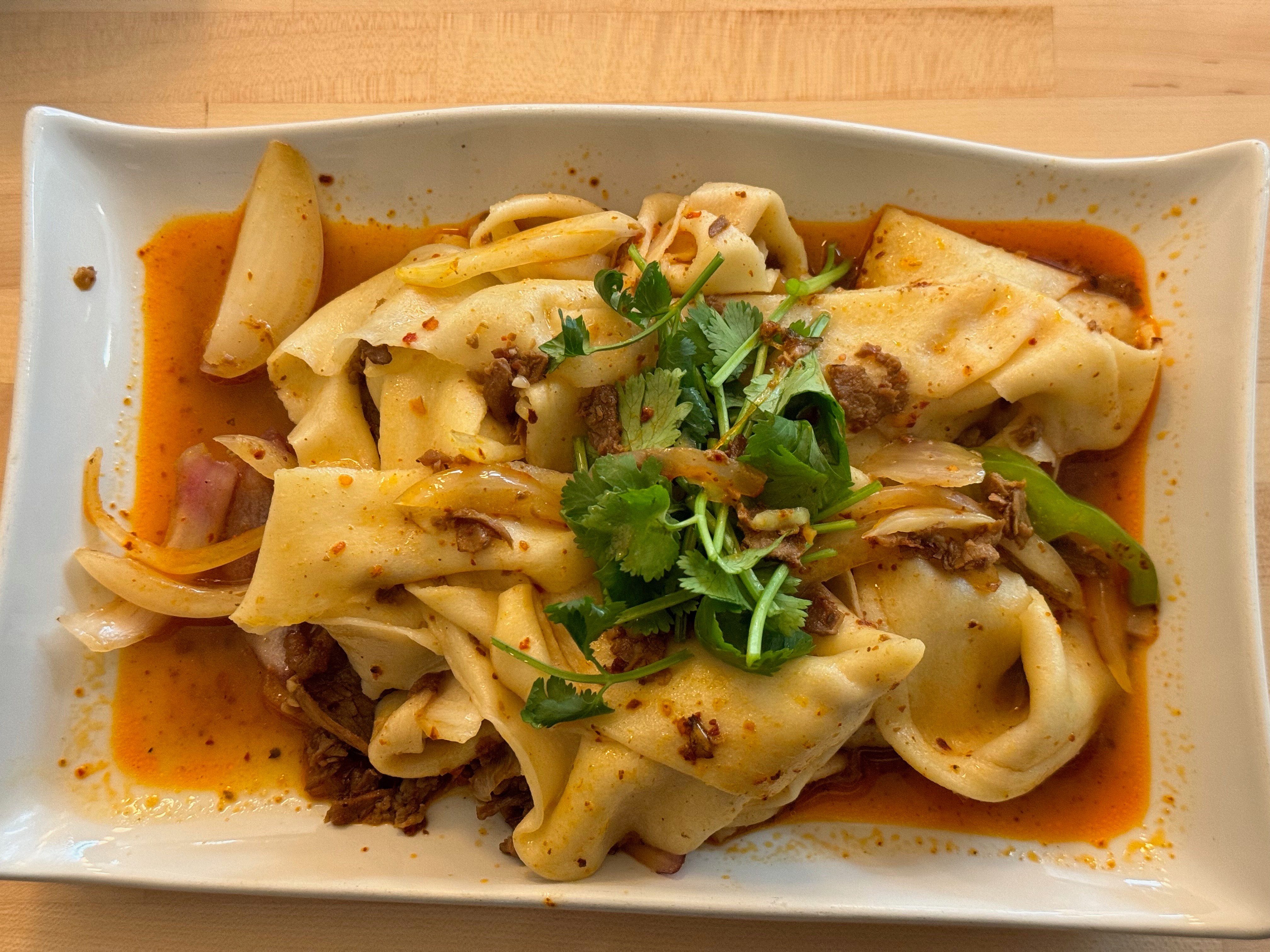 Tingly Beef served in a hearty bowl