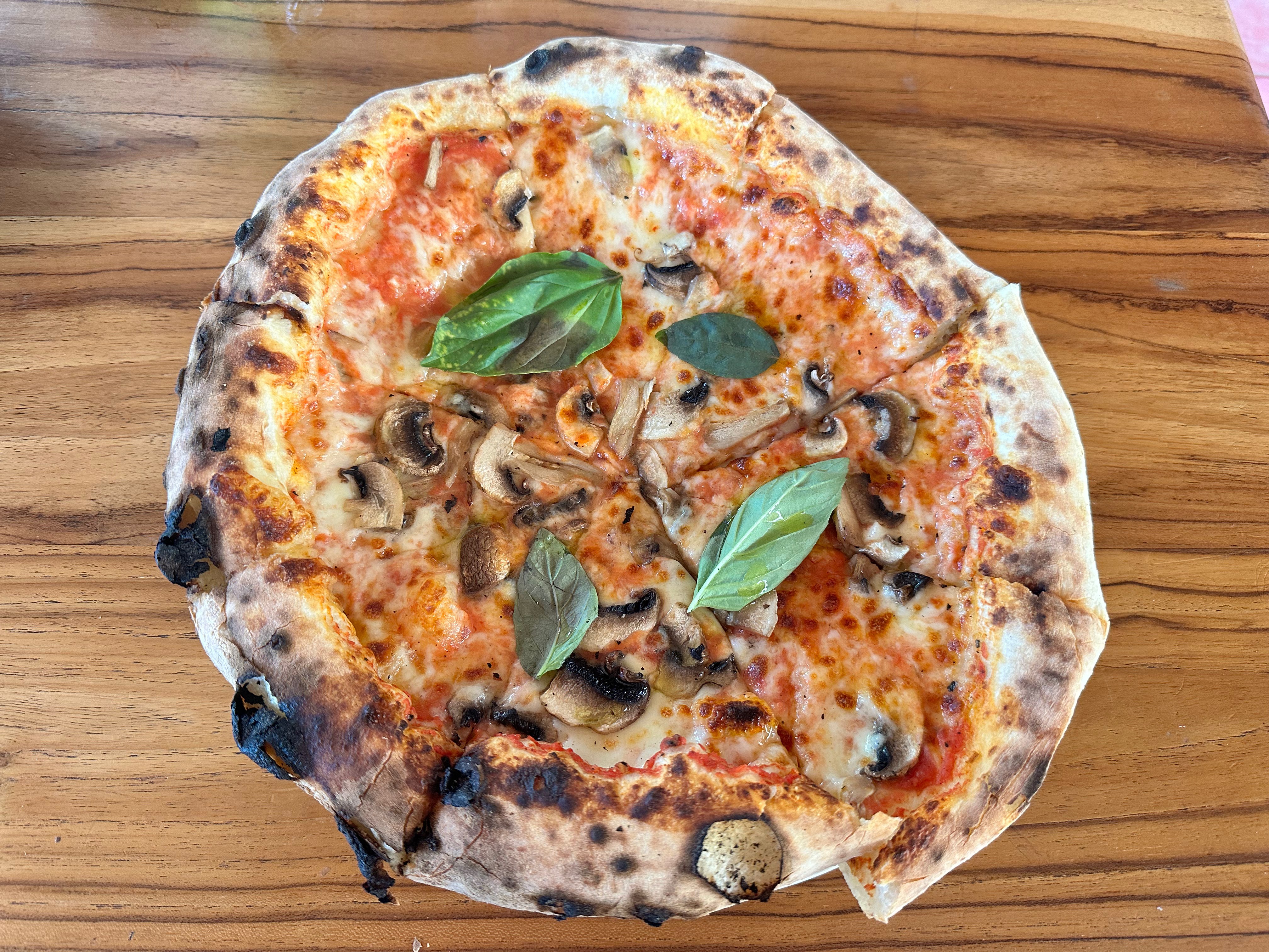Mushroom Pizza at Bara, Kuta Lombok