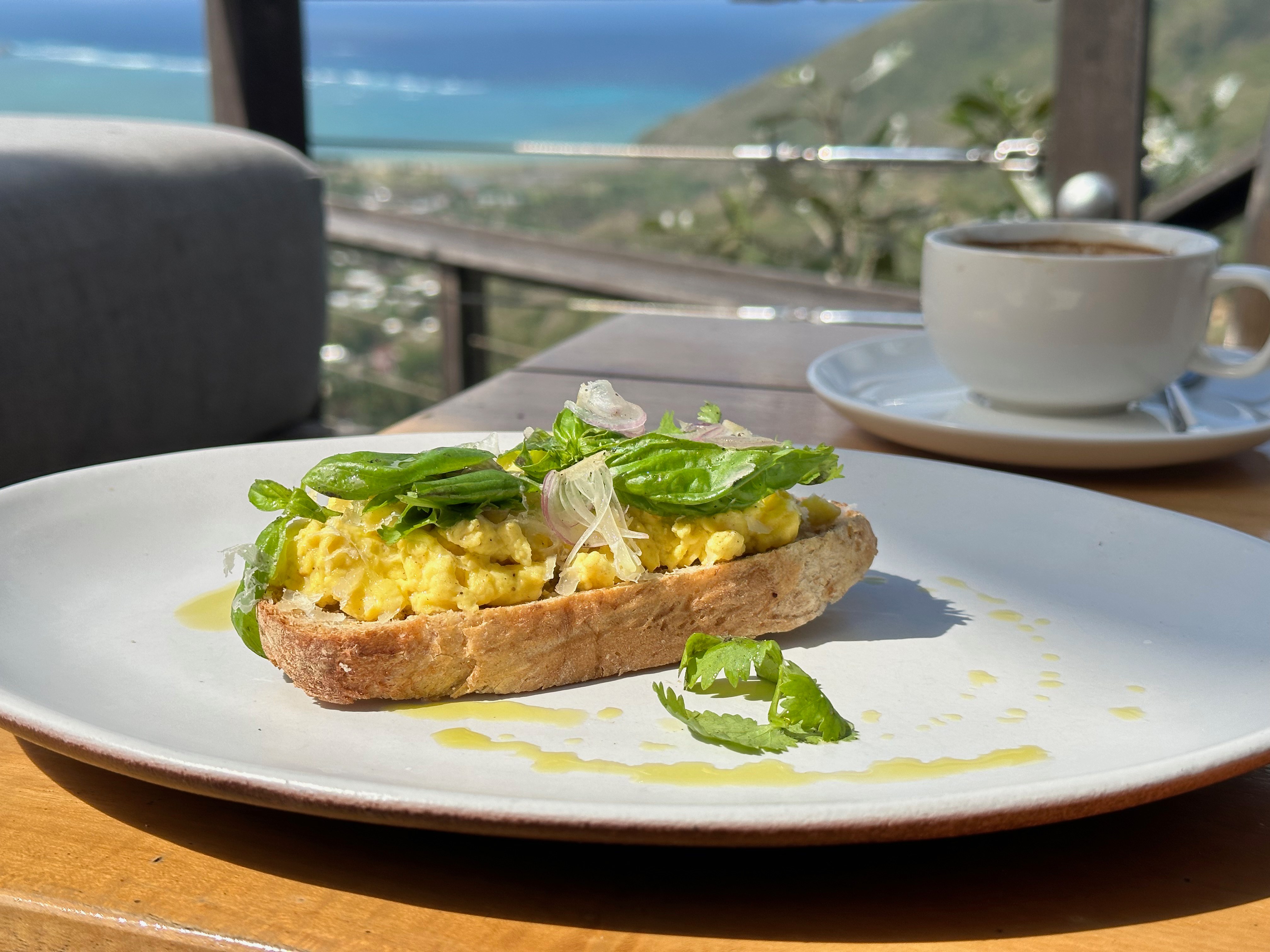 Delicious Parmesan Scrambled Eggs on Toast at SIWA Resorts Restaurant